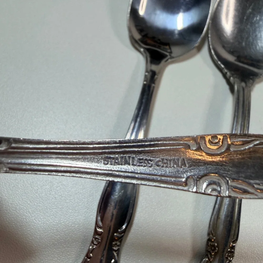 Mixed Lot 7 Stainless Steel Teaspoons Royal Household Customcraft Castle Court